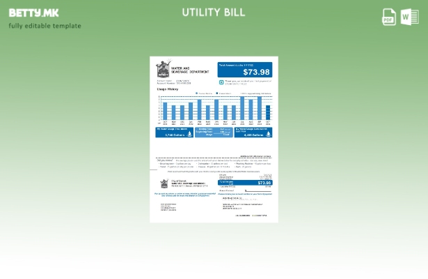 модерен стил, сметка за комунални услуги на Одделот за вода и канализација на СА